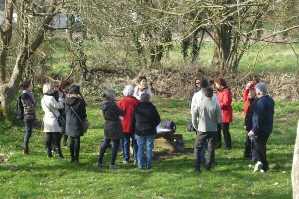 Travail avec la nature au site de menhirs d'Erveden, Bretagne, 2015