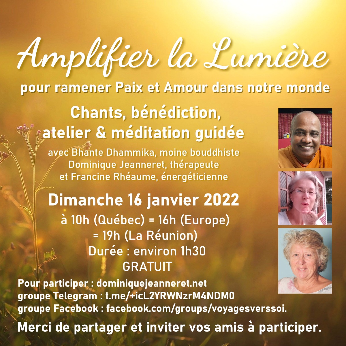 INVITATION à agir en paix pour amener notre monde vers le meilleur